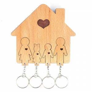 Ключница «Семья с сыном и дочерью» MIMI  300589 Натуральное дерево