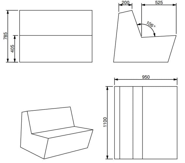 2-местный диван из пены QM Quinze & Milan Начальная ARCH-00026150 - Вид №3