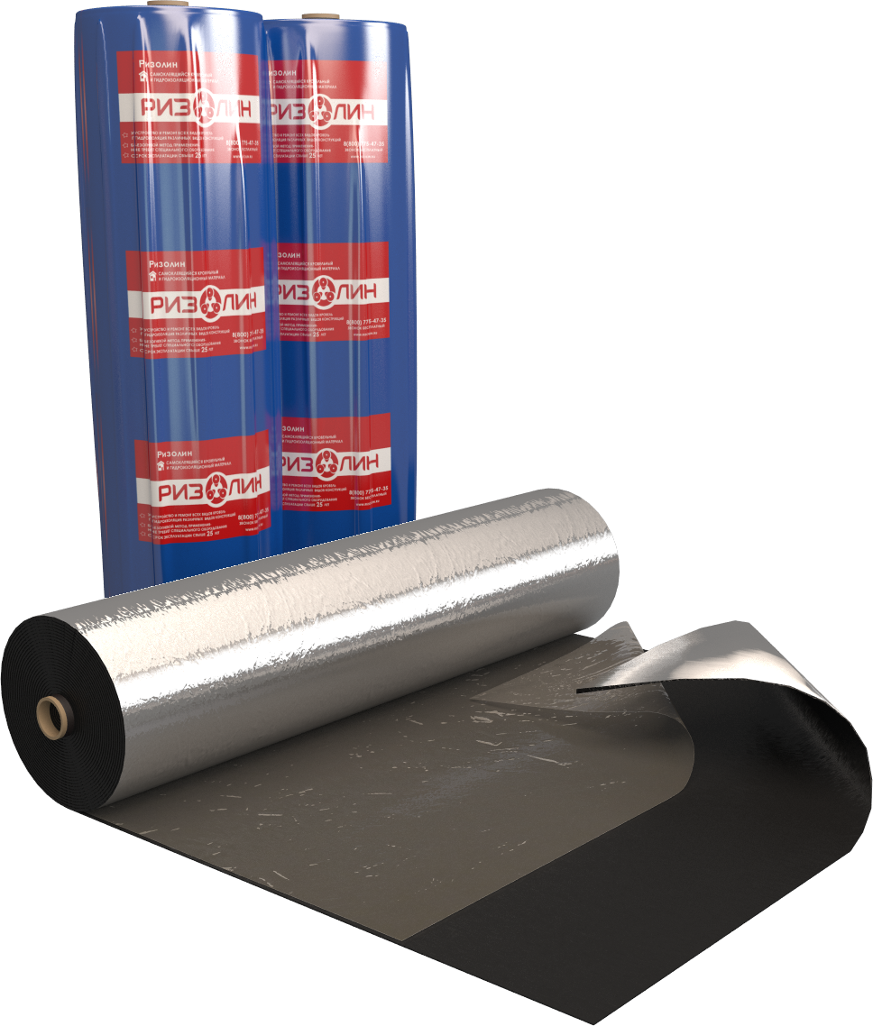 РИЗОЛИН ФСа Премиум - самоклеящаяся гидроизоляция с алюминиевой фольгой 10 м² 82277642
