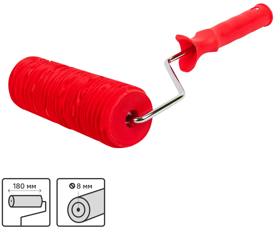 Фактурный валик PQTOOLS с эффектом дождя 180 мм для декоративной штукатурки 15076981