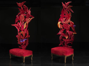 Бархатный низкий мягкий стул