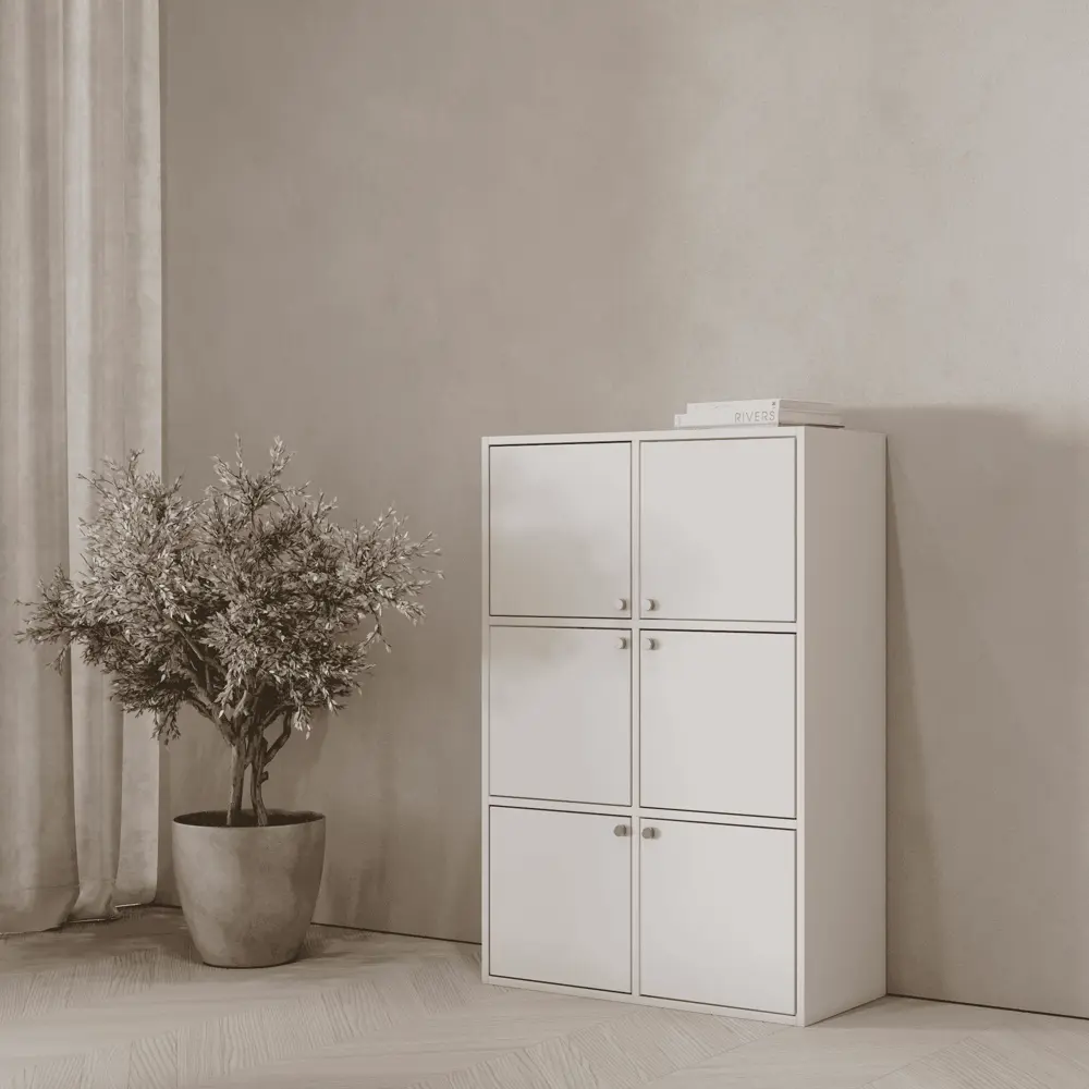 Стеллаж KONSENSA Руан 6 секций 70x104x31.7 см ЛДСП цвет белый STLM-2037237 - Вид №10