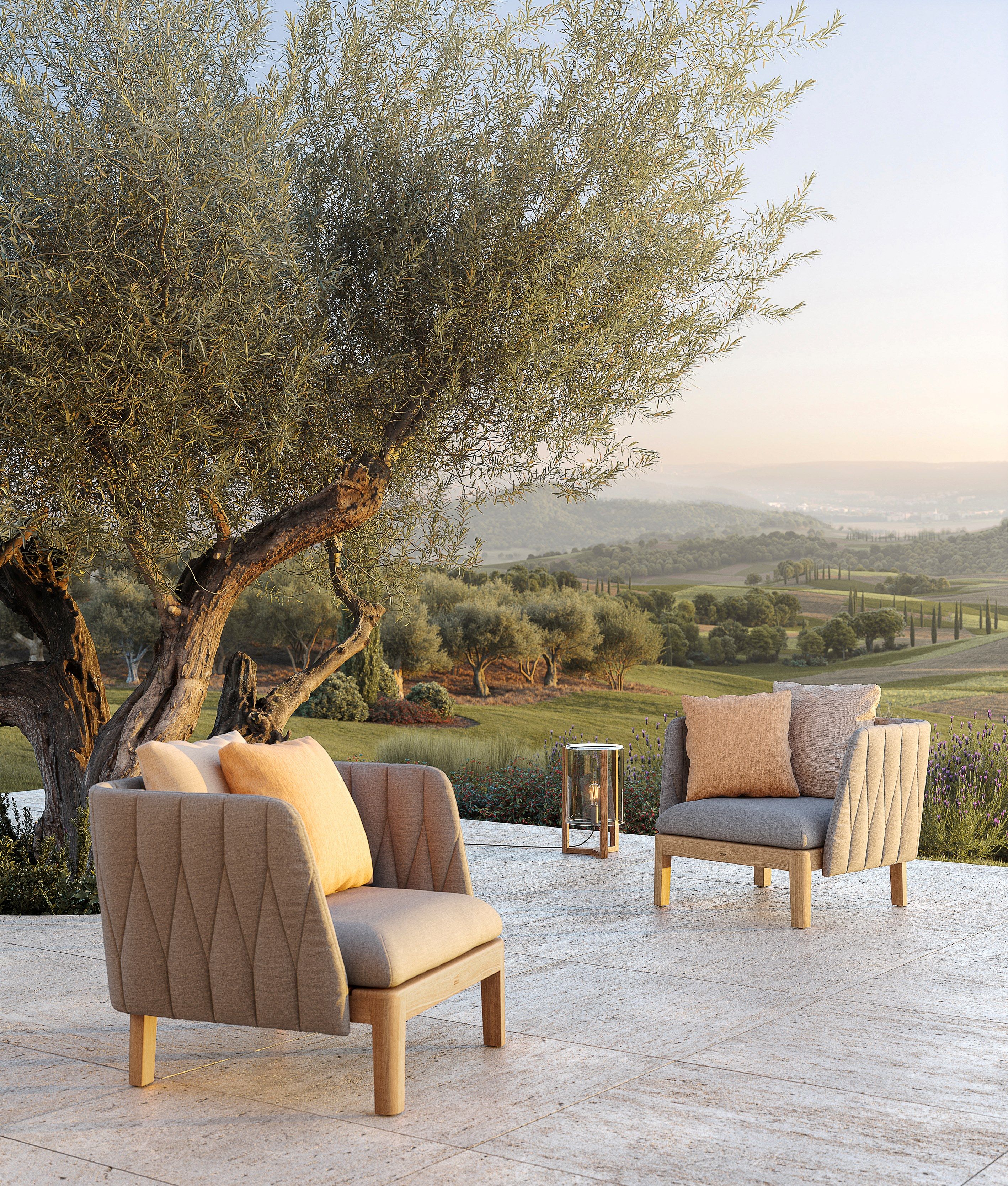 Садовое кресло из ткани и ТИКа с подлокотниками Royal Botania Calypso Lounge ARCH-00007496 - Вид №2