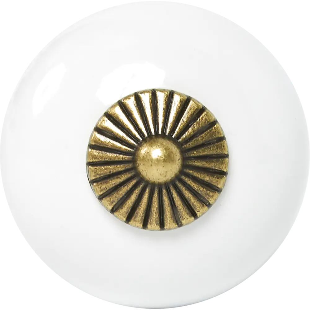 Мебельная ручка-кнопка белый/бронза Santreyd STLM-2124524 - Вид №2
