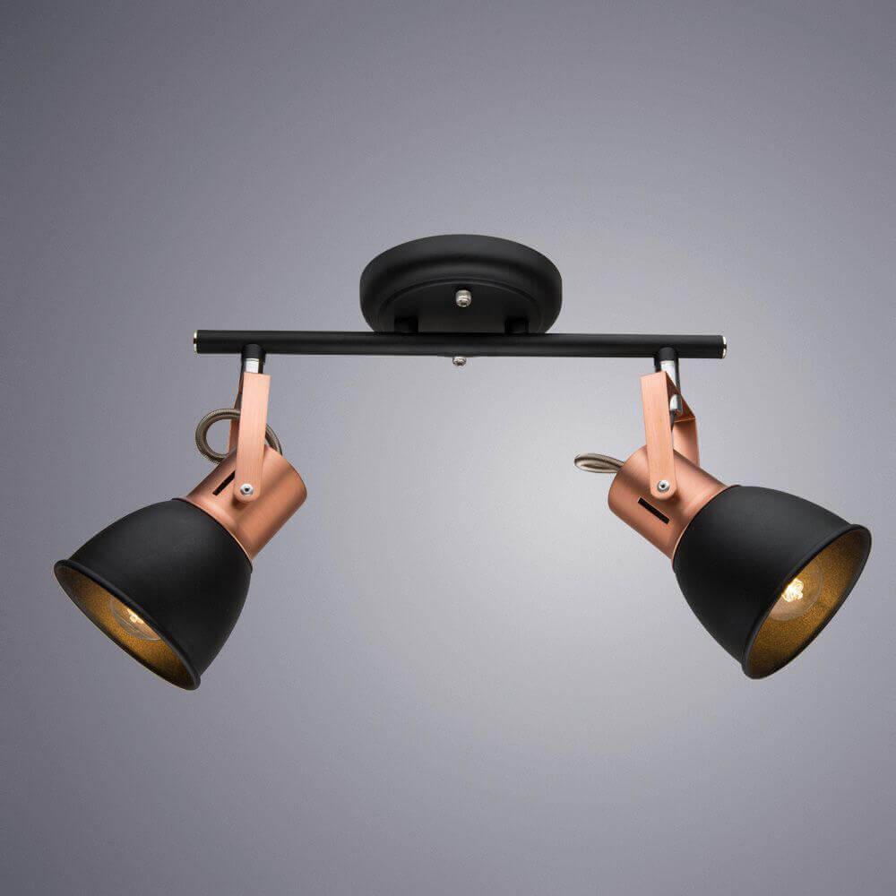 Спот потолочный черный с 2 плафонами Arte Lamp A1677PL ARTE LAMP 1677 00-3926543 Черный  - Вид №1