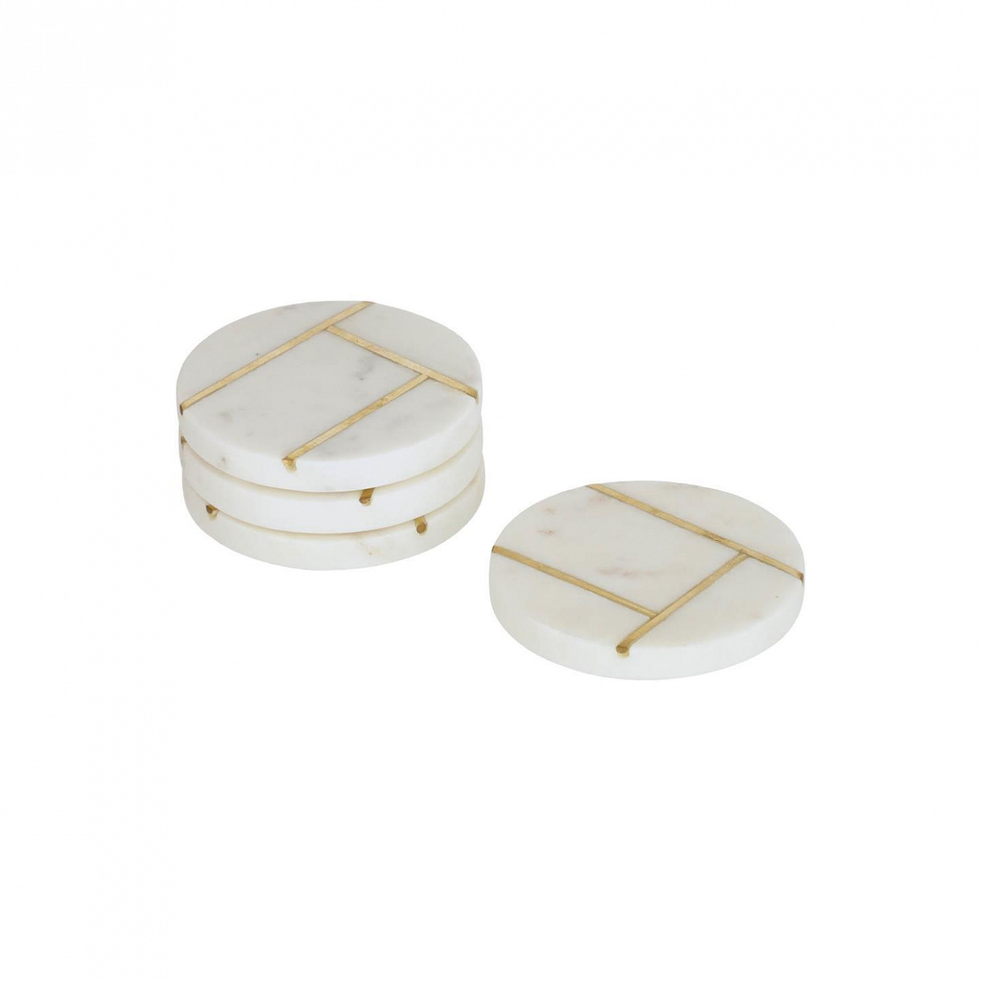 099823 Набор из 4-х подставок из белого мрамора La Forma Tahis 