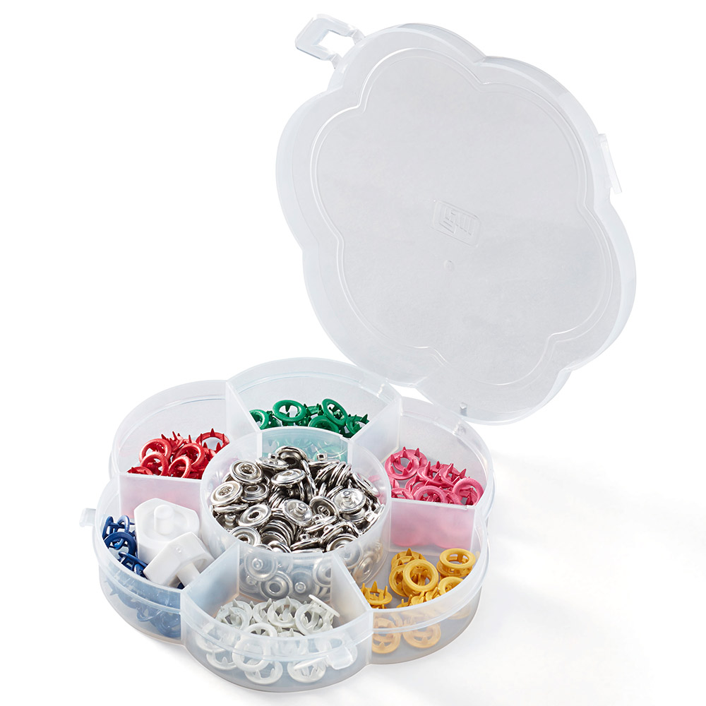 390740 Кнопка PL Джерси в наборе латунь d 8 мм 60 шт. ассорти (6 цветов) PRYM Prym Love 