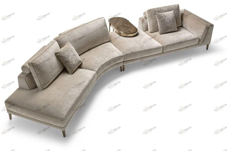 OPERA CONTEMPORARY Изогнутый диван из ткани sun-id-1509002