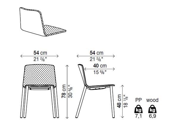 Мягкий штабелируемый стул Kristalia рама ARCH-00146637 - Вид №5