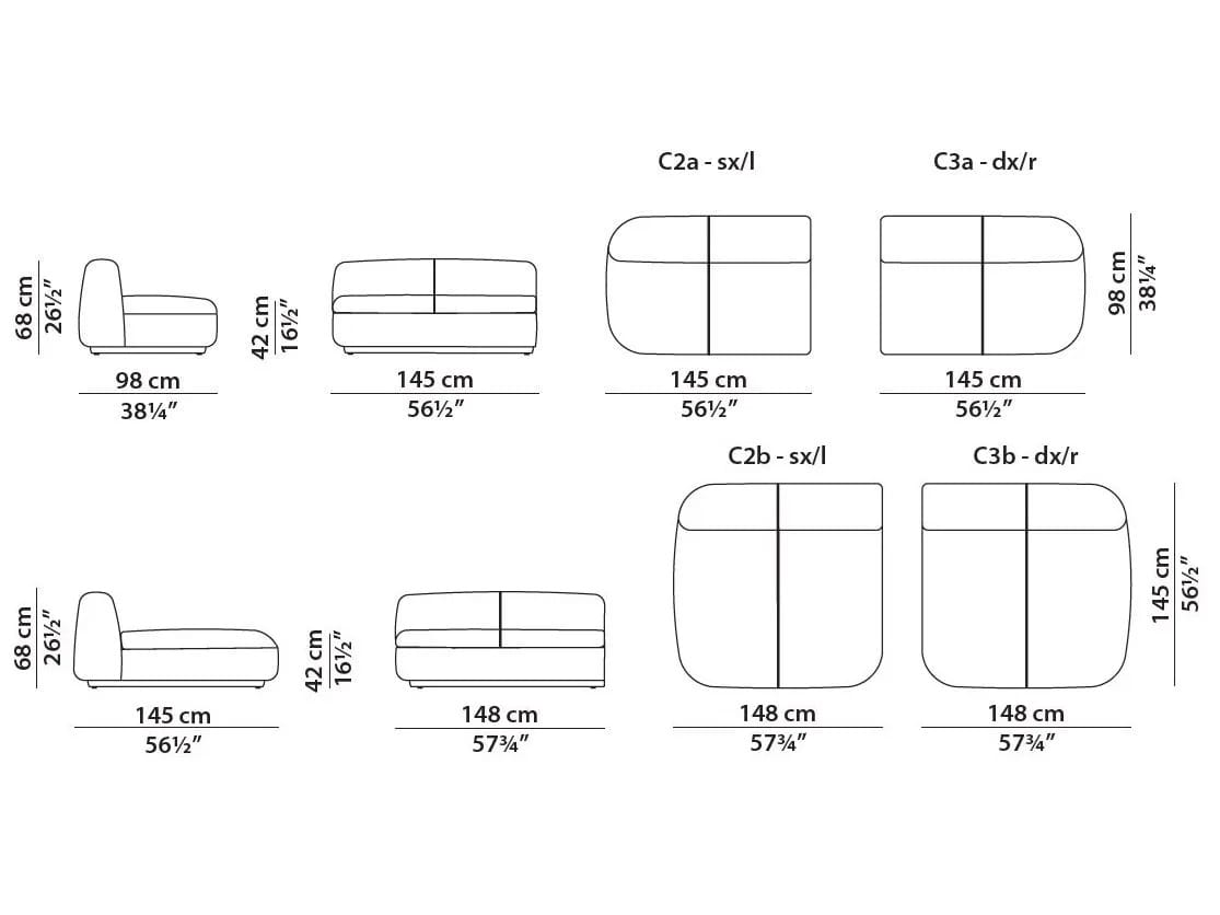 Кожаный модульный изогнутый диван Baxter Piaf ARCH-00022019 - Вид №9