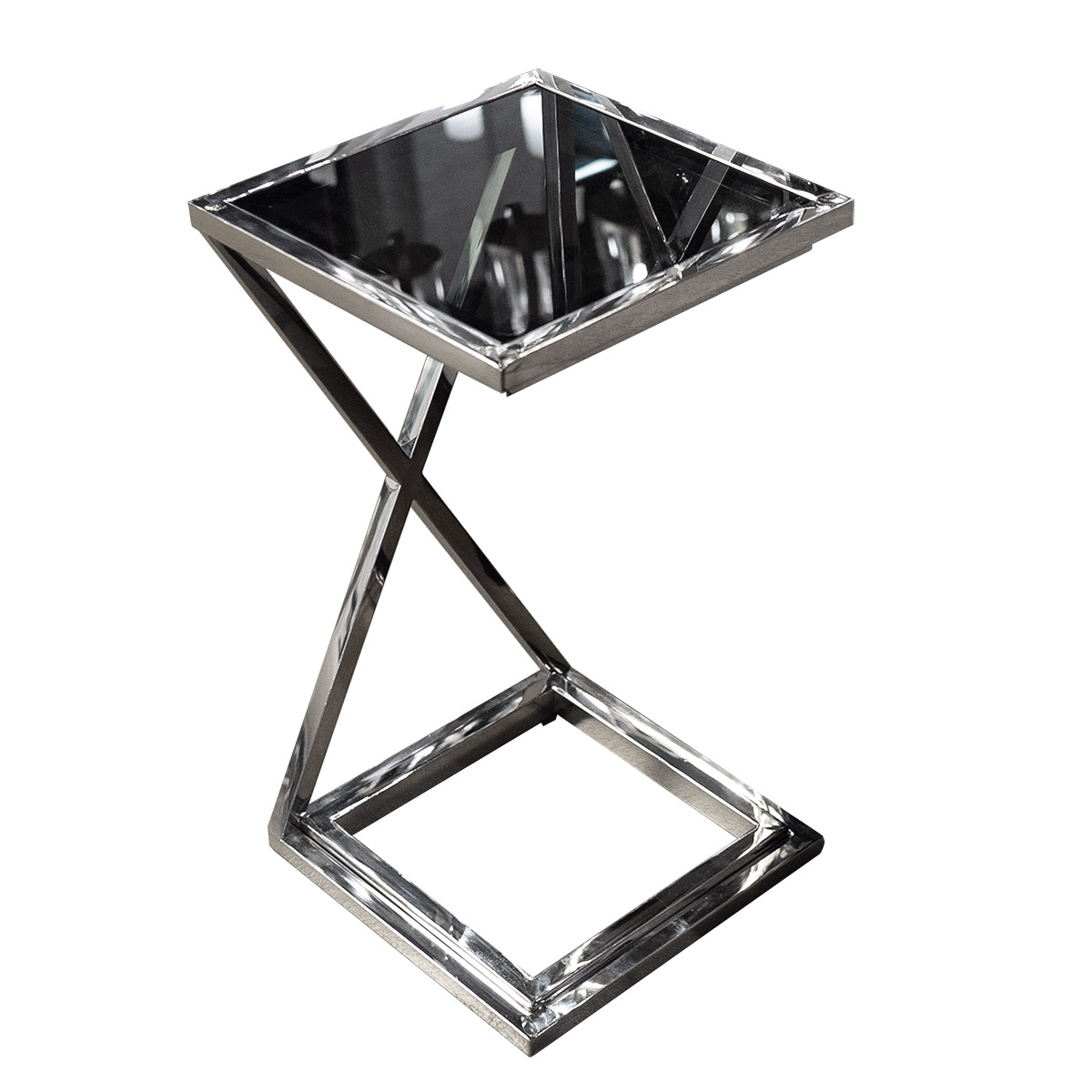 Прикроватный столик хром с черным топом 33 см Gigi DELIGHT COLLECTION  00-3869934 Хром  - Вид №1