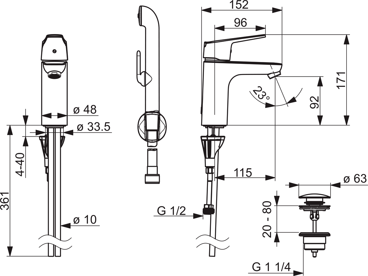 Oras 1802G Смеситель для умывальника 1802G Vega XL Хром  - Вид №1