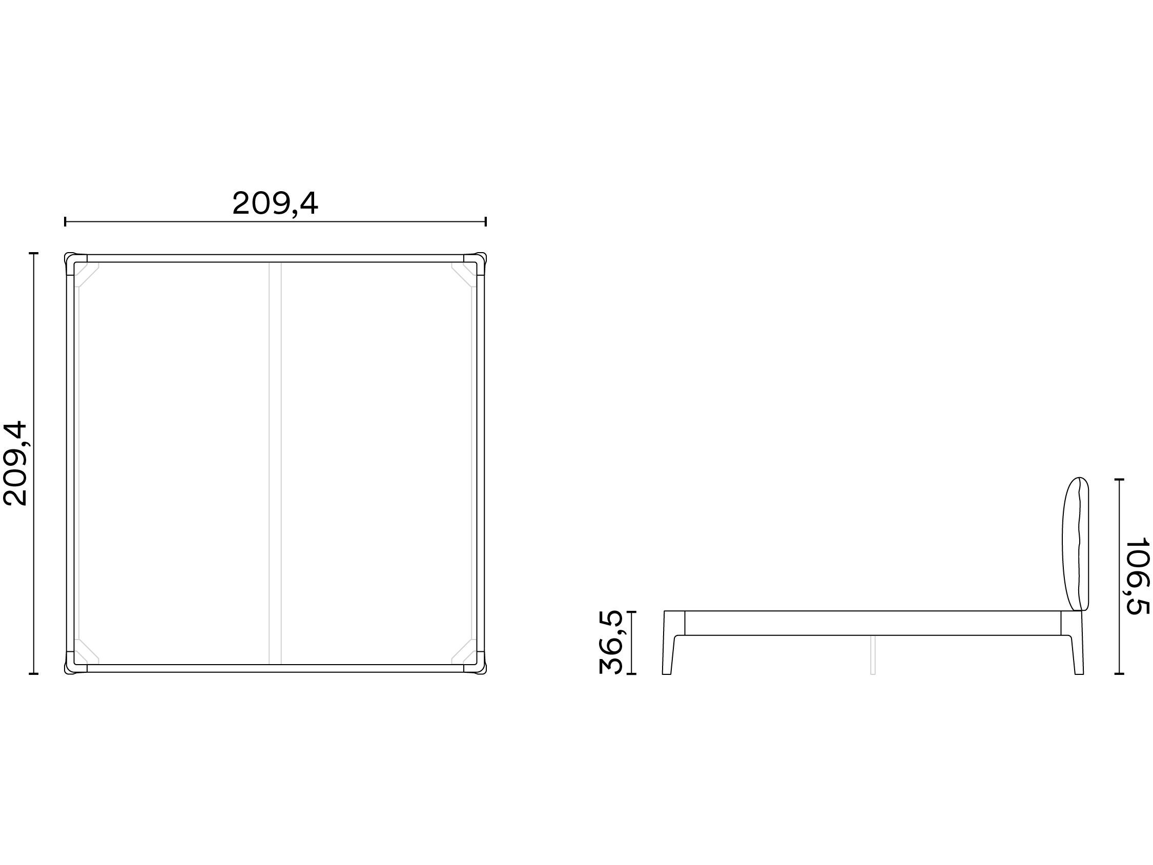 Деревянная двуспальная кровать с мягким изголовьем Noah Living белье ARCH-00049322 - Вид №27