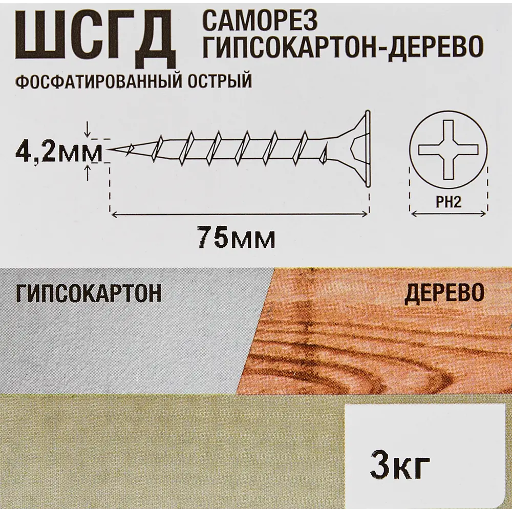 Саморезы Santreyd по дереву 4.2x75 мм с фосфатным покрытием 87104892 STLM-1011747 - Вид №5