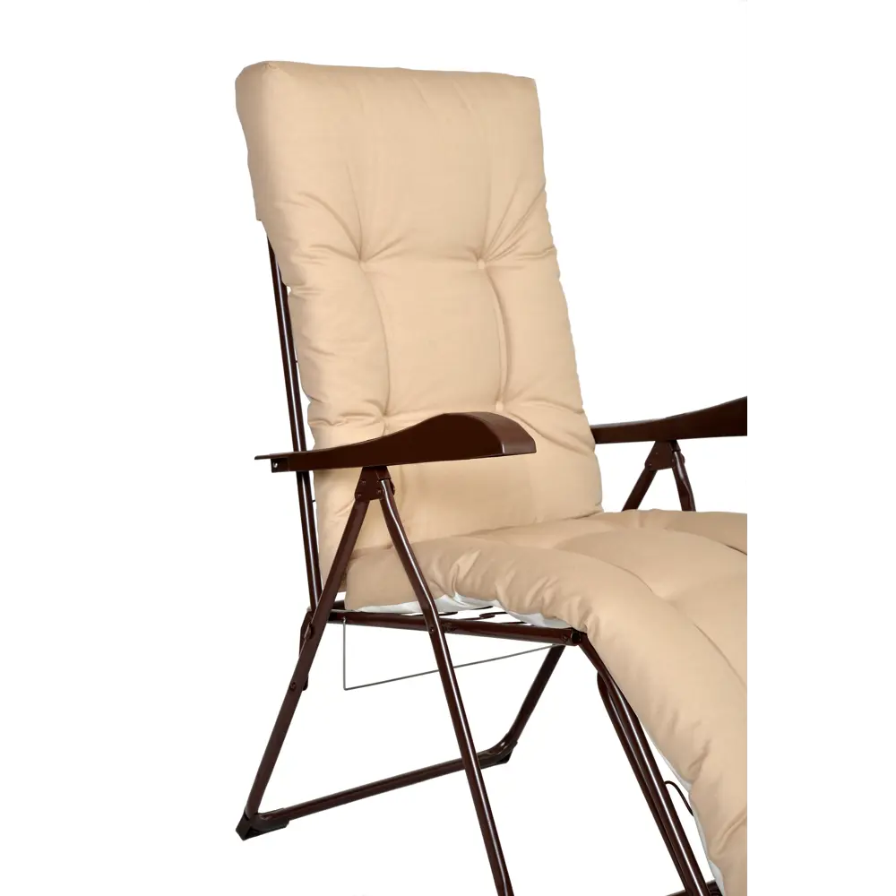 Кресло-шезлонг Naterial Ривьера 119х105х65 см сталь/полиэстер бежевый/коричневый STLM-2162610 - Вид №6