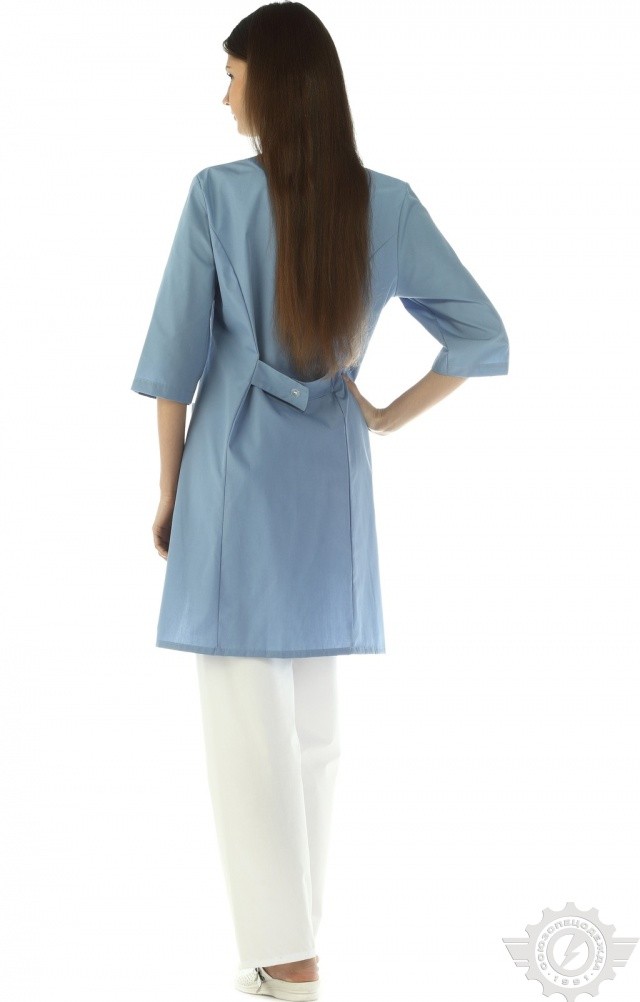 63696 Халат "Сервис-Люкс" темно-голубой  Медицинская одежда  размер 44/158-164 Спецодежда  - Вид №4