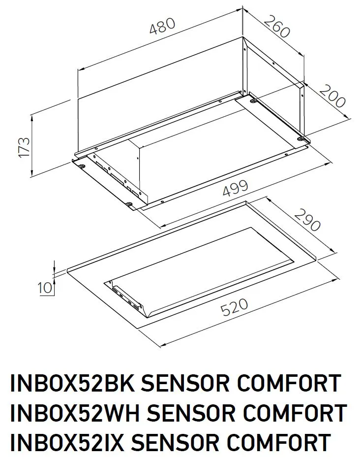9270642 Вытяжка полновстраиваемая Meferi INBOX52WH SENSOR COMFORT белый STDN-0098357 - Вид №13