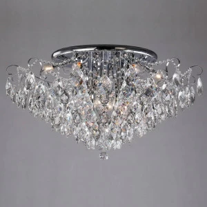 Потолочная люстра Eurosvet Crystal 10081/12 хром/прозрачный хрусталь Strotskis EUROSVET ДИЗАЙНЕРСКИЕ, CRYSTAL CHROME 181818 Хром