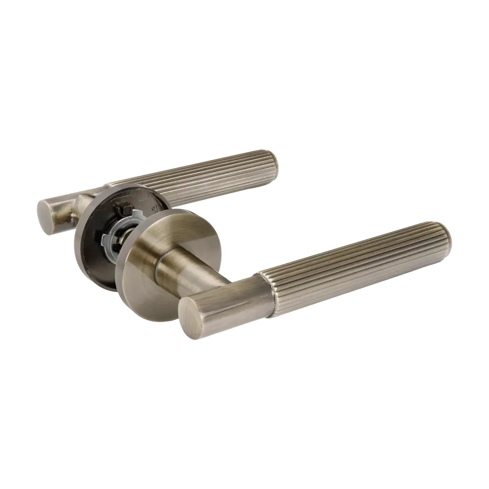 Дверная ручка на розетке KREAFORTA Норбо без запирания цвет бронза STLM-2040301