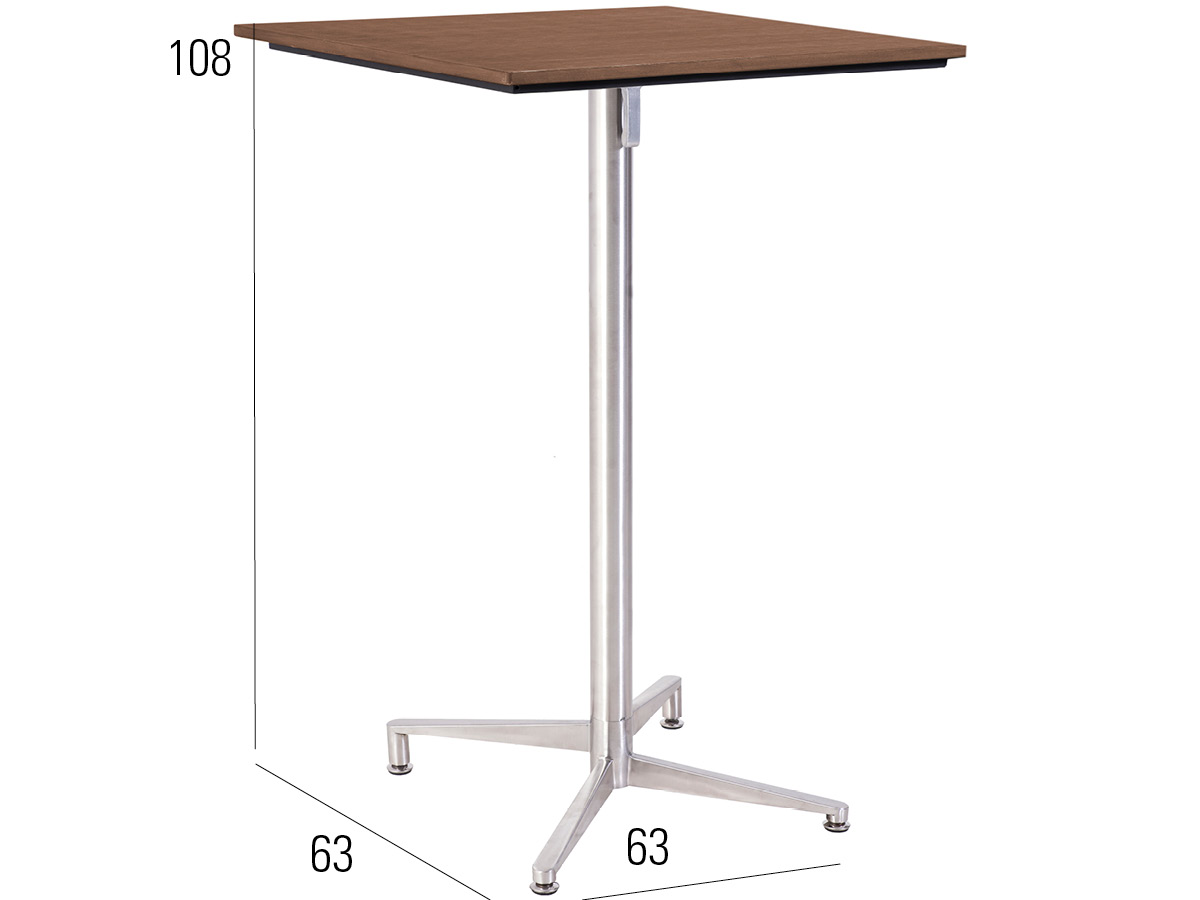 76.00.0077 Стол Victory высокий Tradition Resysta sumatra 70 × 70 + каркас стола высокий складной из нержавеющей стали Mbm - Вид №1