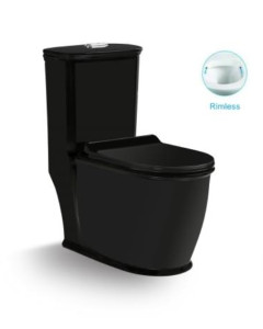 SL-5019MB Унитаз напольный безободковый МОНОБЛОК чёрный матовый Арматура GEBERIT LAB.Space