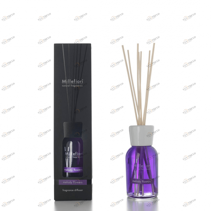 Диффузор с палочками 100 мл "Цветочная мелодия" Melody flowers MILLEFIORI MILANO ЦВЕТЫ 267369 Фиолетовый 