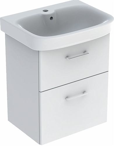 9616721001 Комплект умывальника IDO Glow Square с основанием для умывальника, с двумя ящиками, Ш = 600 мм, Ш1 = 600 мм, Т = 377, белый  - Вид №1