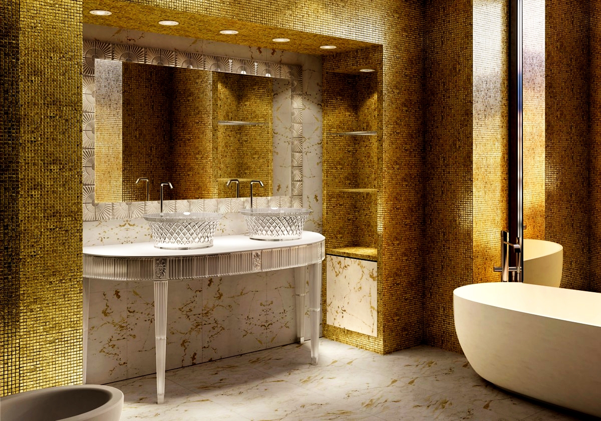 2545 CON 2 LAVABI 7066 Console da bagno stondata 2545 Bianchini&Capponi CRISTALLO Bianchini Capponi - Вид №1