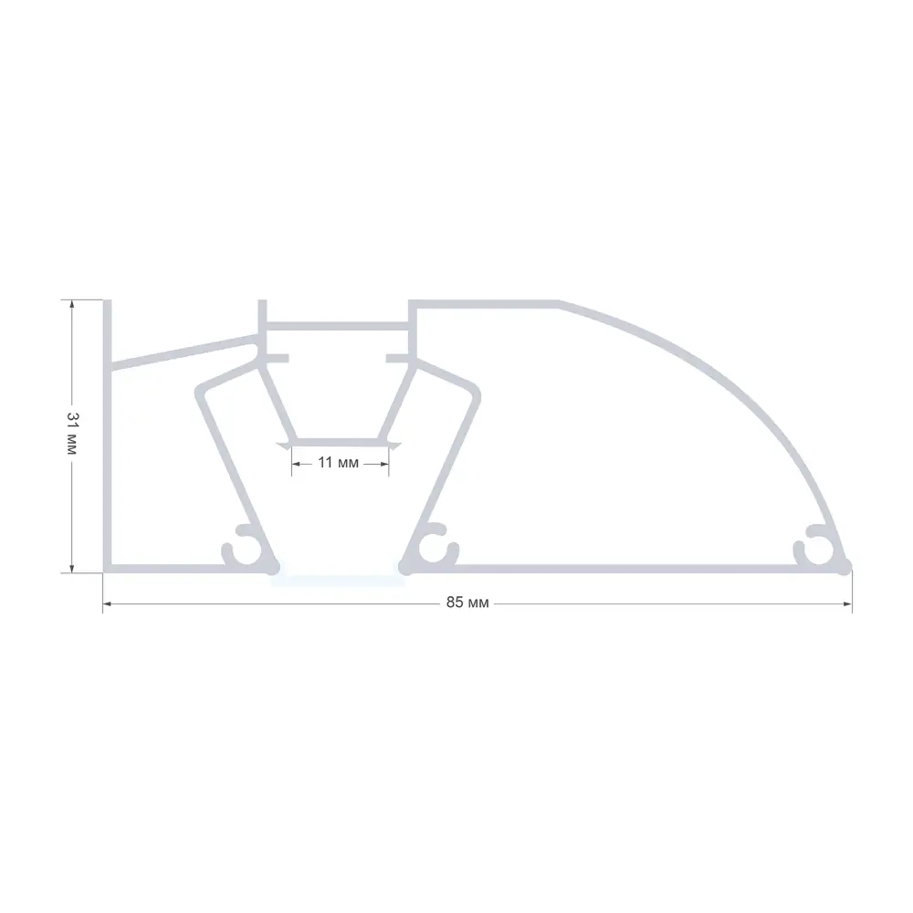 Профиль боковой Apeyron алюминиевый 31x85 мм 2 м STLM-2041555 - Вид №4