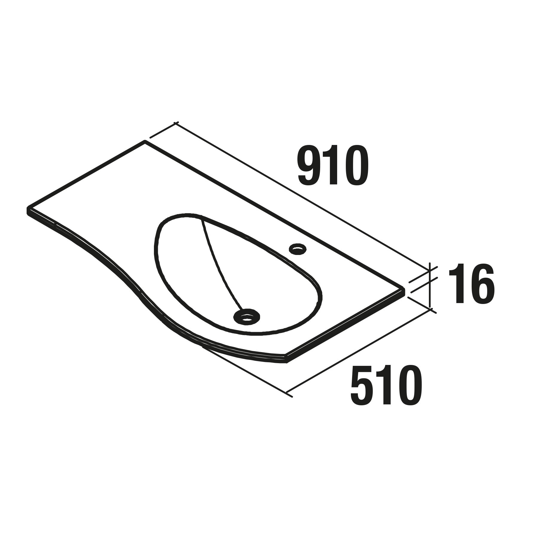 85904 SALGAR Раковина MAM 900 Емкость для хранения слева GLOSS WHITE MINERAL Загрузка без сифона для бутылок и отходов без крана 910 x 16 x 510 мм  - Вид №1