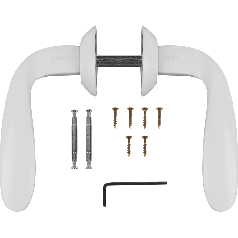 Ручки на розетке алюминий Пиката 125 мм цвет матовый белый PUERTO STLM-2135772 - Вид №1