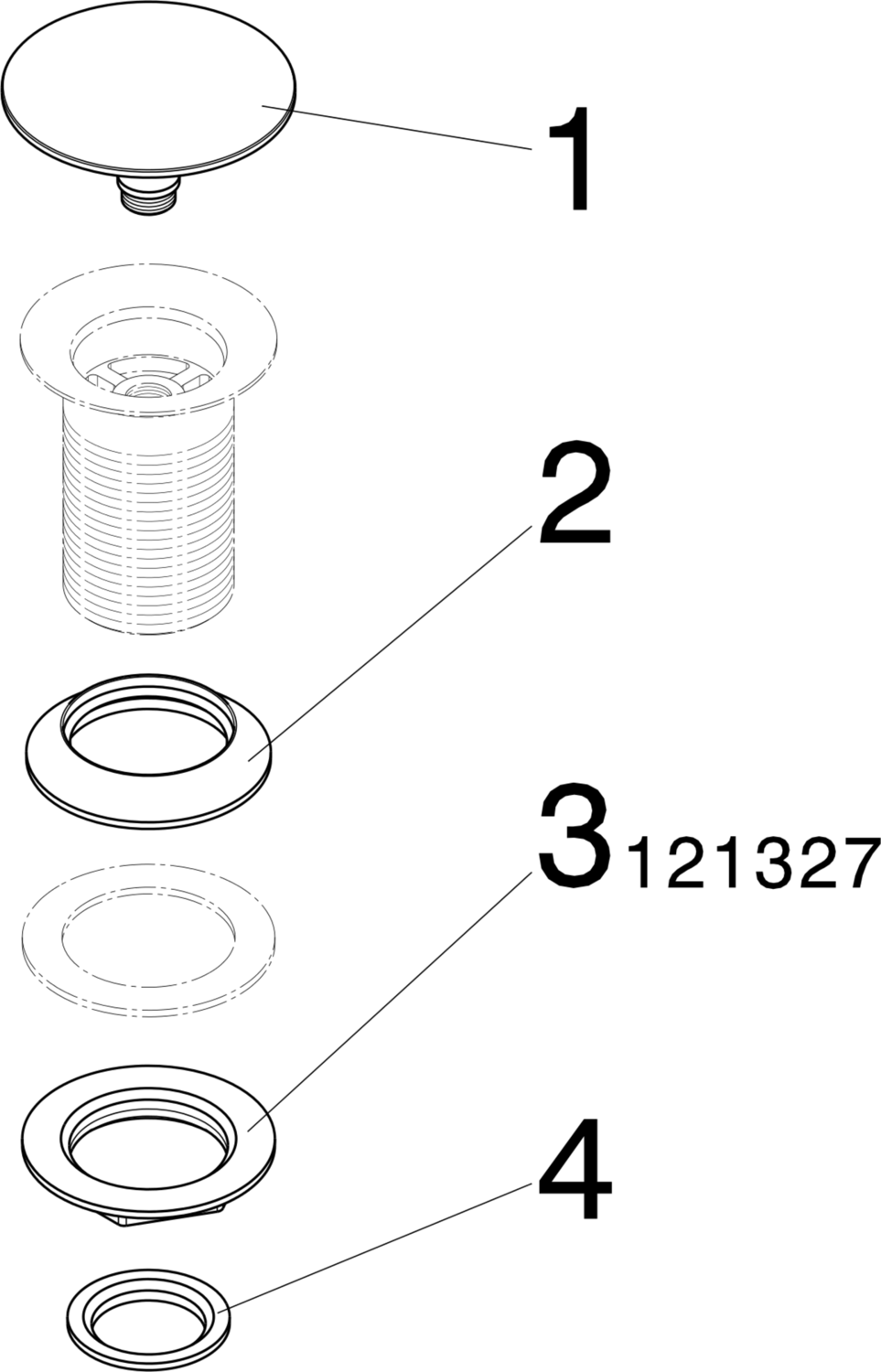 Канализационная арматура  Сифоны для умывальников и биде  Сифоны и выпуски для умывальников  Универсальные и донные клапаны VIEGA 492 557 Модель 5430 Santreyd  - Вид №2