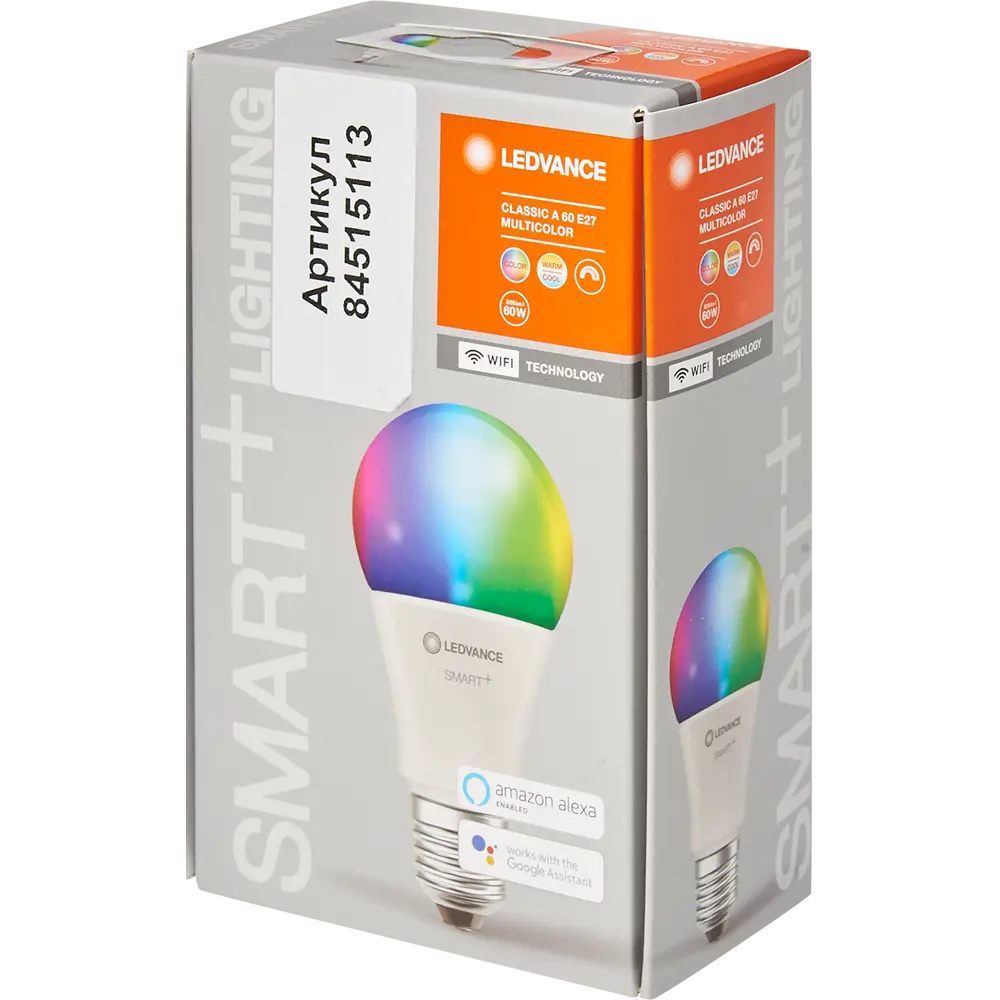 Лампа умная светодиодная Wi-Fi Ledvance Smart Plus E27 220-240 В 9 Вт груша матовая 806 лм изменение цвета RGB STLM-2151981 - Вид №7