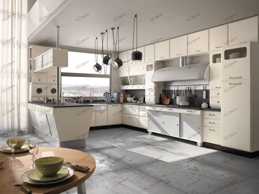 Marchi Cucine Лаковая оборудованная кухня с полуостровом Saint louis sun-id-1444898