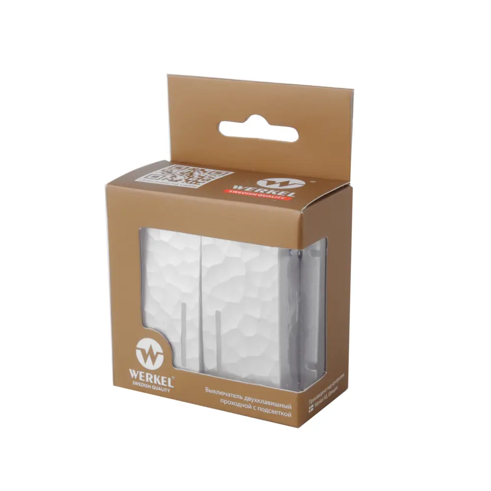Выключатель встраиваемый Werkel Hammer 2 клавиша с подсветкой цвет серебряный STLM-2130389 - Вид №2