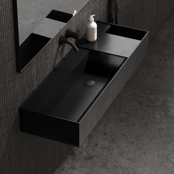 Прямоугольный одиночный подвесной умывальник из смолы LUSSO NERA ARCH-00035524 - Вид №2