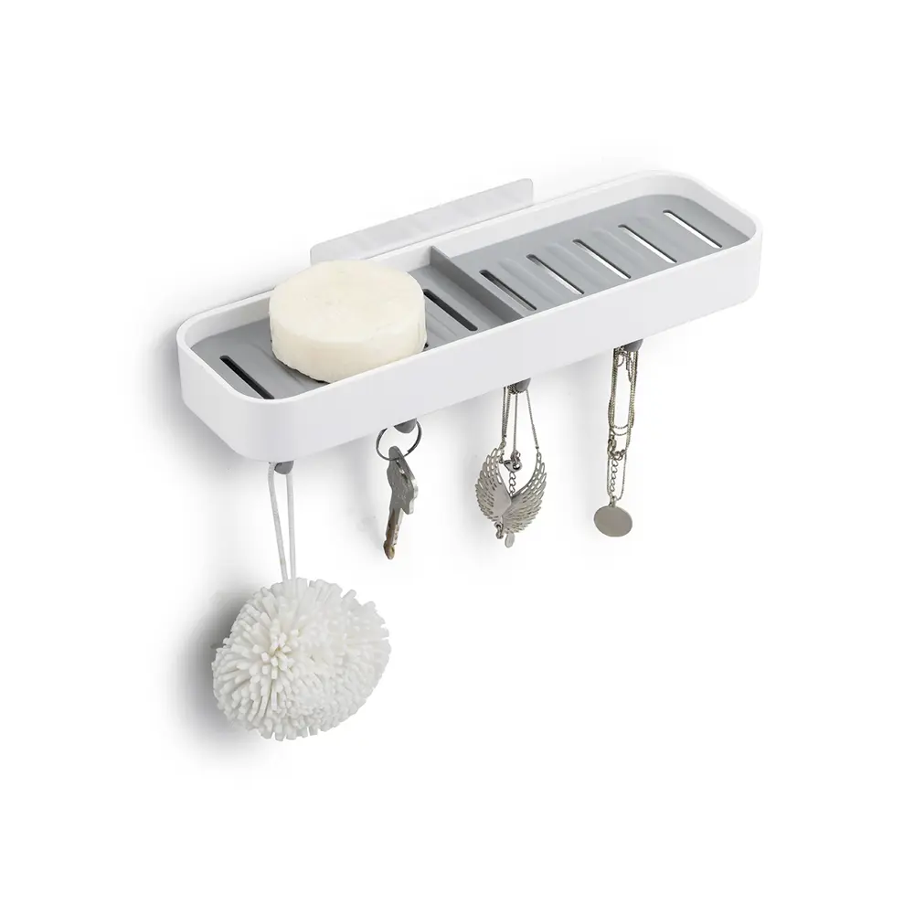 Полка 1-ярусная с крючком на липе навес light пластик белый Santreyd STLM-2156614 - Вид №4