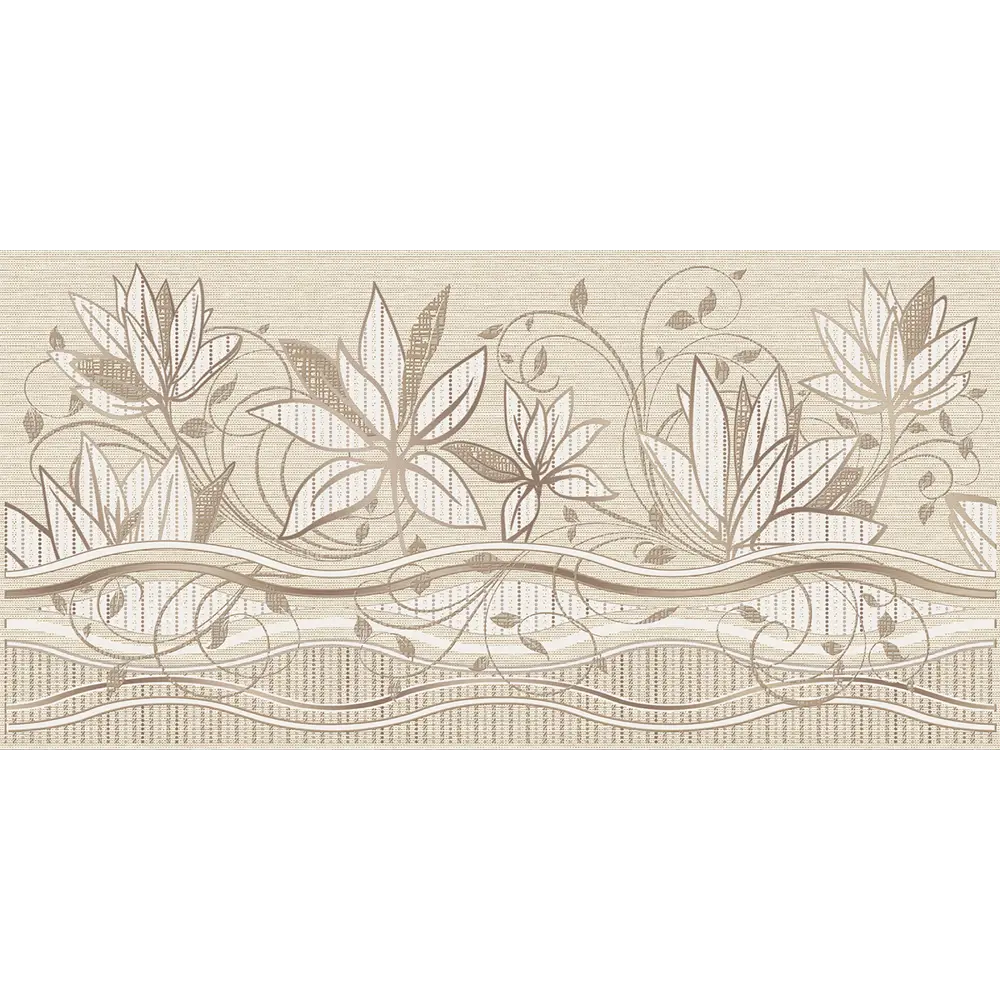 Декор настенный Azori Romanico Flora 31.5x63 см матовый цвет бежевый флора STLM-2032685