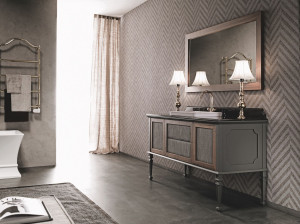 Напольный умывальник с зеркалом