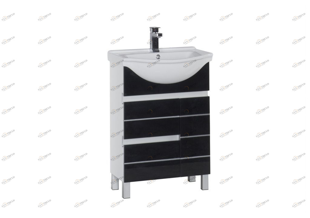Тумба с раковиной Aquanet Доминика 60 черный 0017168500170121