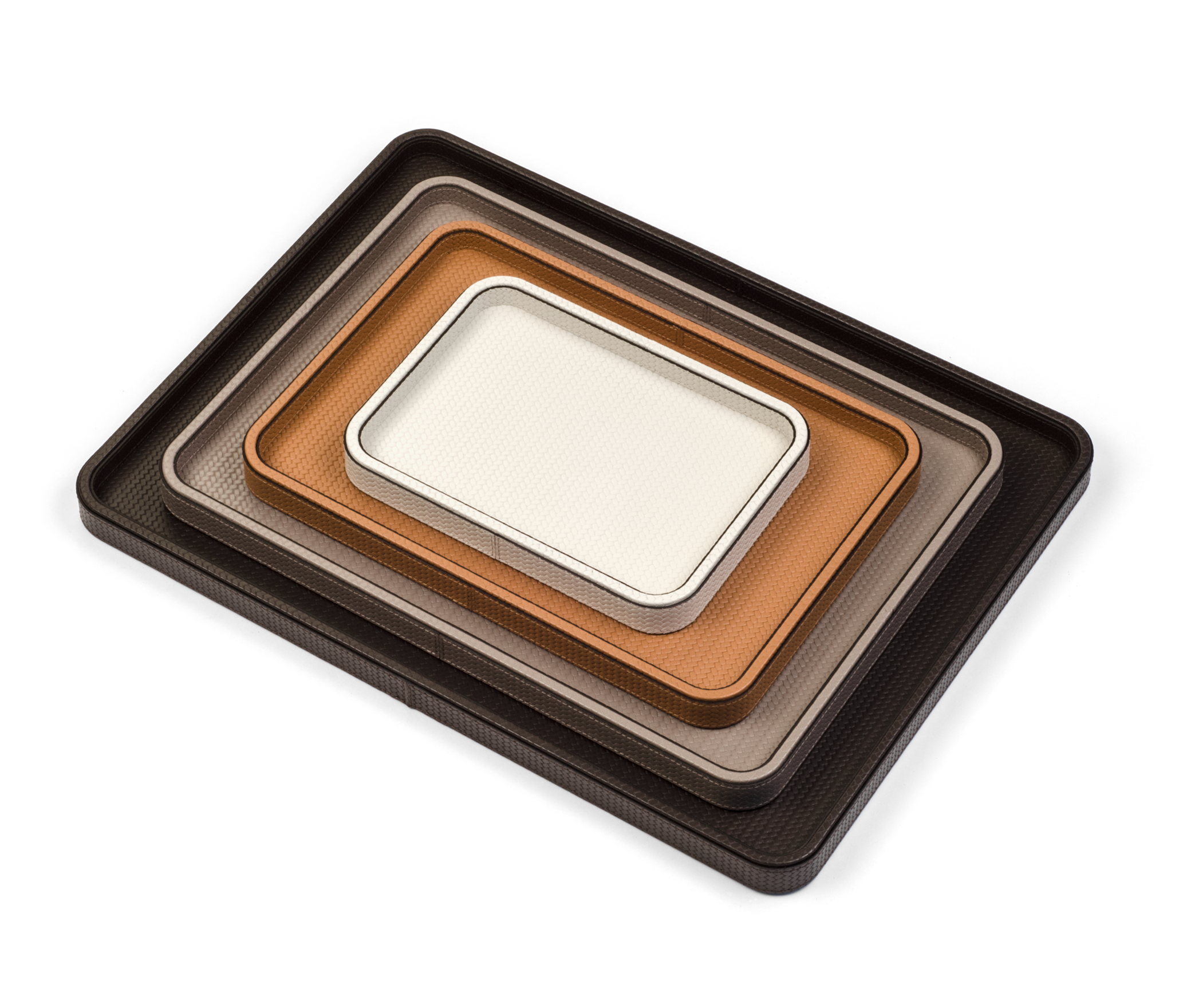 Прямоугольный поднос Jane - 34,7X24 см / тканая кожа_coffee Pinetti 00.1485.061.015 - Вид №5