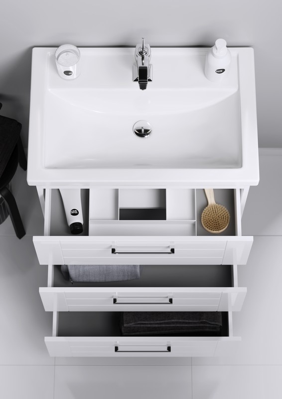 Манчестер Тумба под умывальник на ножках, цвет белый, MAN01073 AQWELLA Manchester 4620008197746 - Вид №1