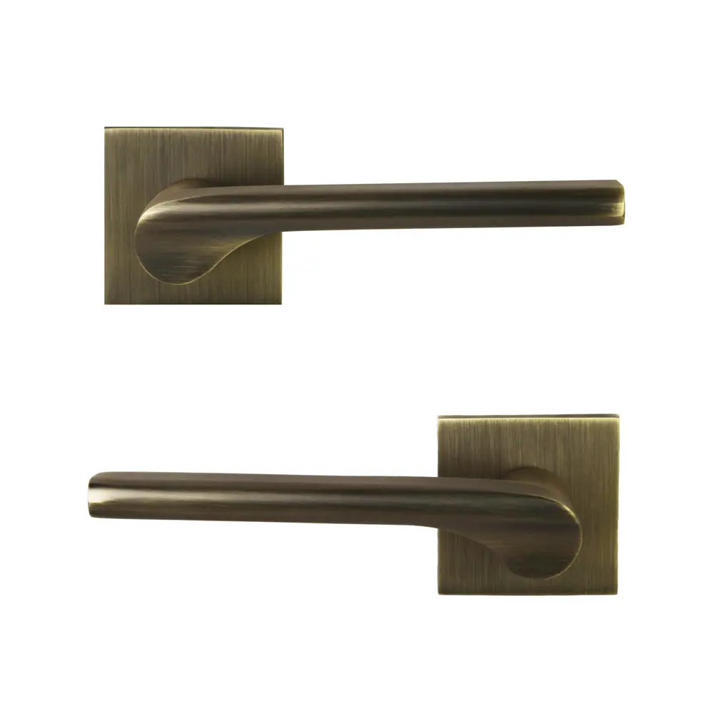 Дверная ручка на розетке KREAFORTA Паудер без запирания цвет бронза STLM-2012203 - Вид №1