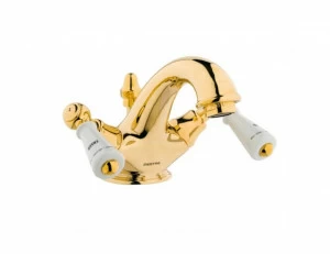 035005.M00.00 Смеситель для раковины на одно отверстие с фарфором Золото 24К