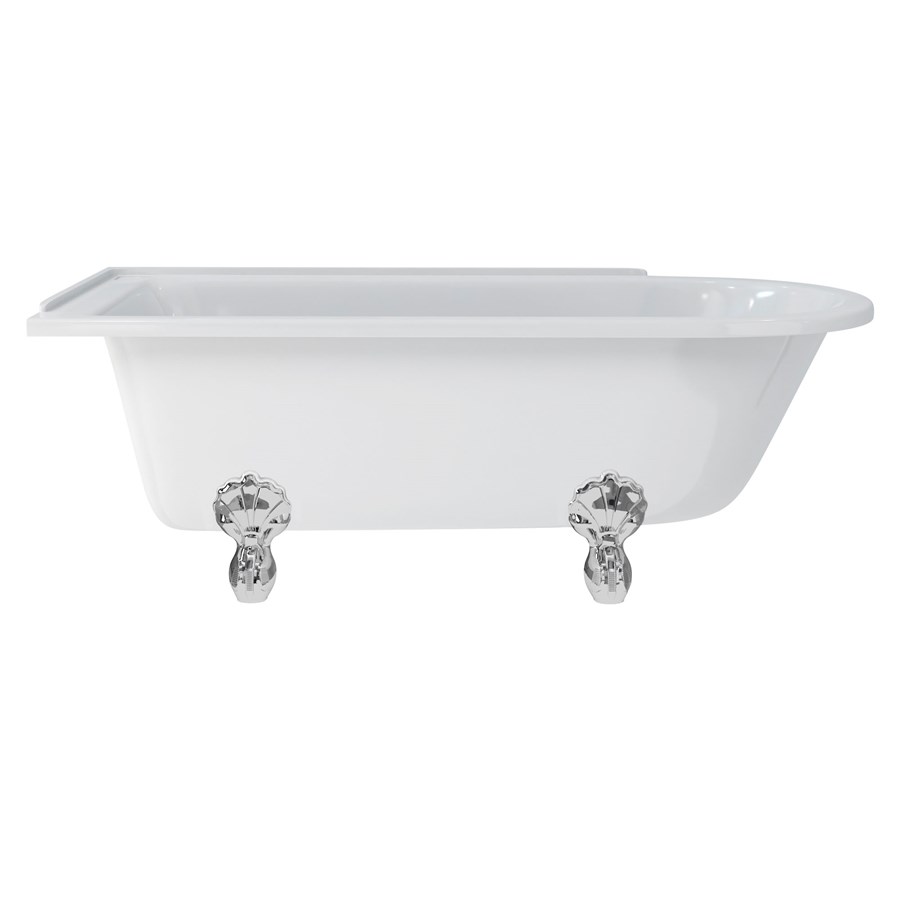 Burlington Hampton 170см душевая ванна с роскошными ножками для левой руки Левая рука с ножками Luxury Claw в черном цвете E13 L1B 