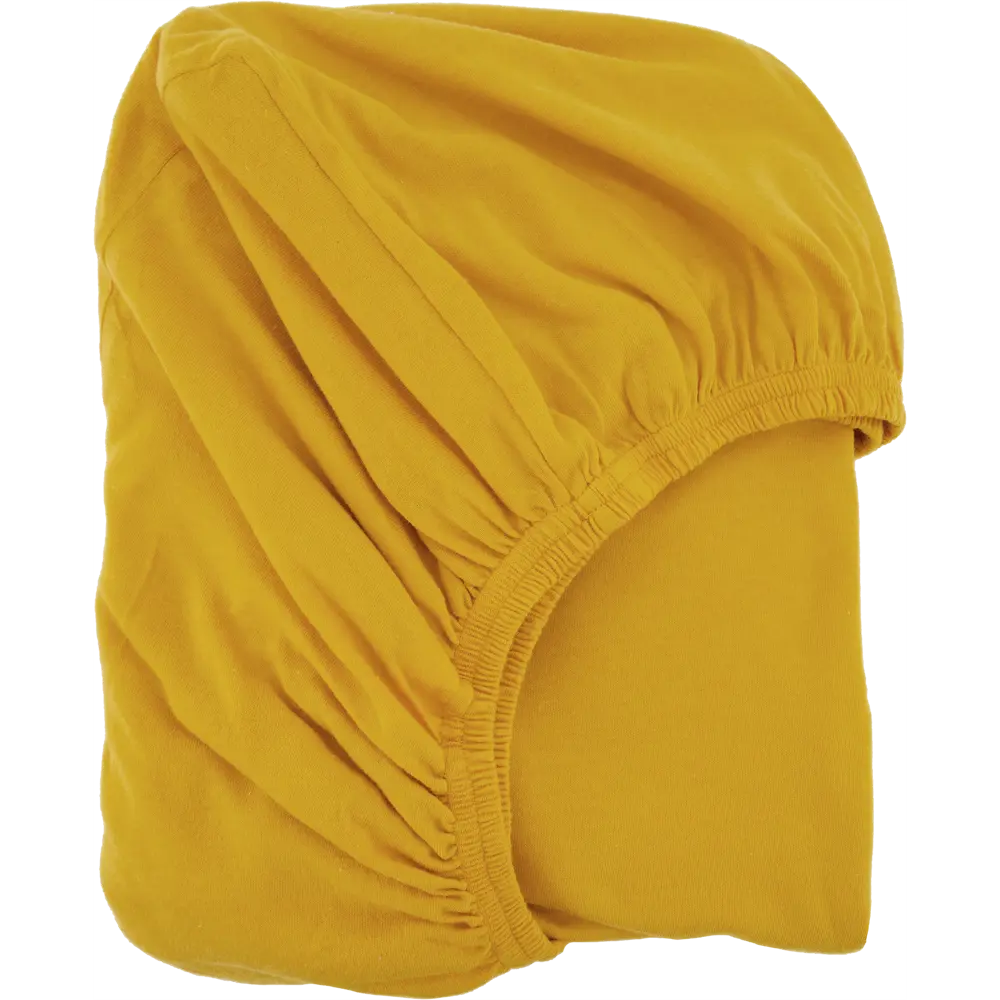 Простыня 140x200 см трикотаж на резинке жёлтый Santreyd STLM-2043860