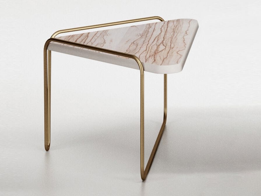 Керамический треугольный журнальный столик Bizzotto Italia Нара ARCH-00152814