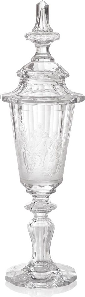 65255 Moser Ваза-кубок 61,5см "Въезд Карла V в Антверпен" п/к Хрусталь бессвинцовый 