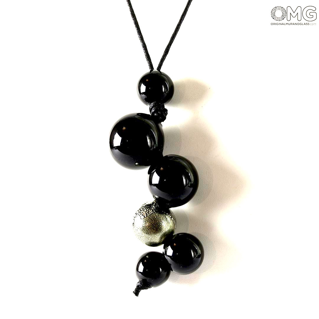 4650 ORIGINALMURANOGLASS Колье Люмина - Чёрное - муранское стекло OMG 56 см  - Вид №1