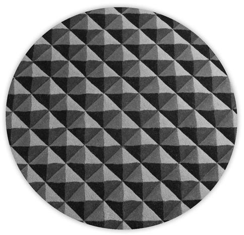 Deadgood Оптический круглый шерстяной ковер ручной работы  Kr1c-14  - Вид №1